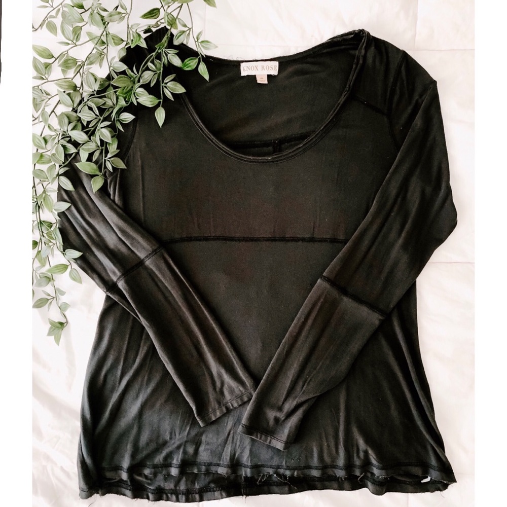 Knox Rose long sleeve charcoal shirt.